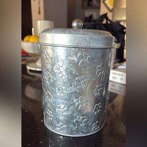 Paw Print Galvanized Metal Canister